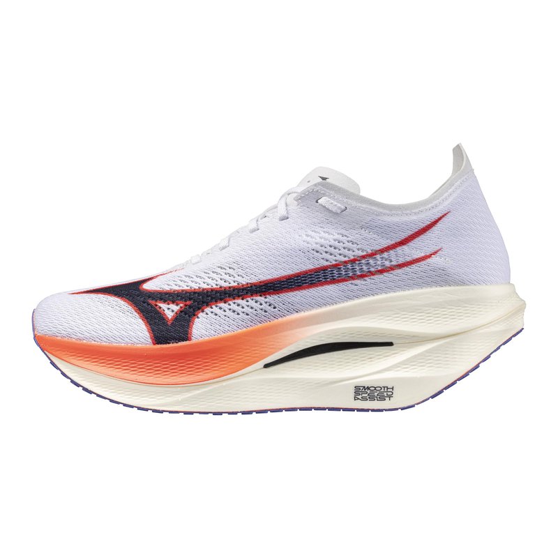 Mizuno Wave Rebellion Pro 3 Unisex Running Shoe | Neutral Road-Trail Runner | White-Baritone Blue | US Unisex 12