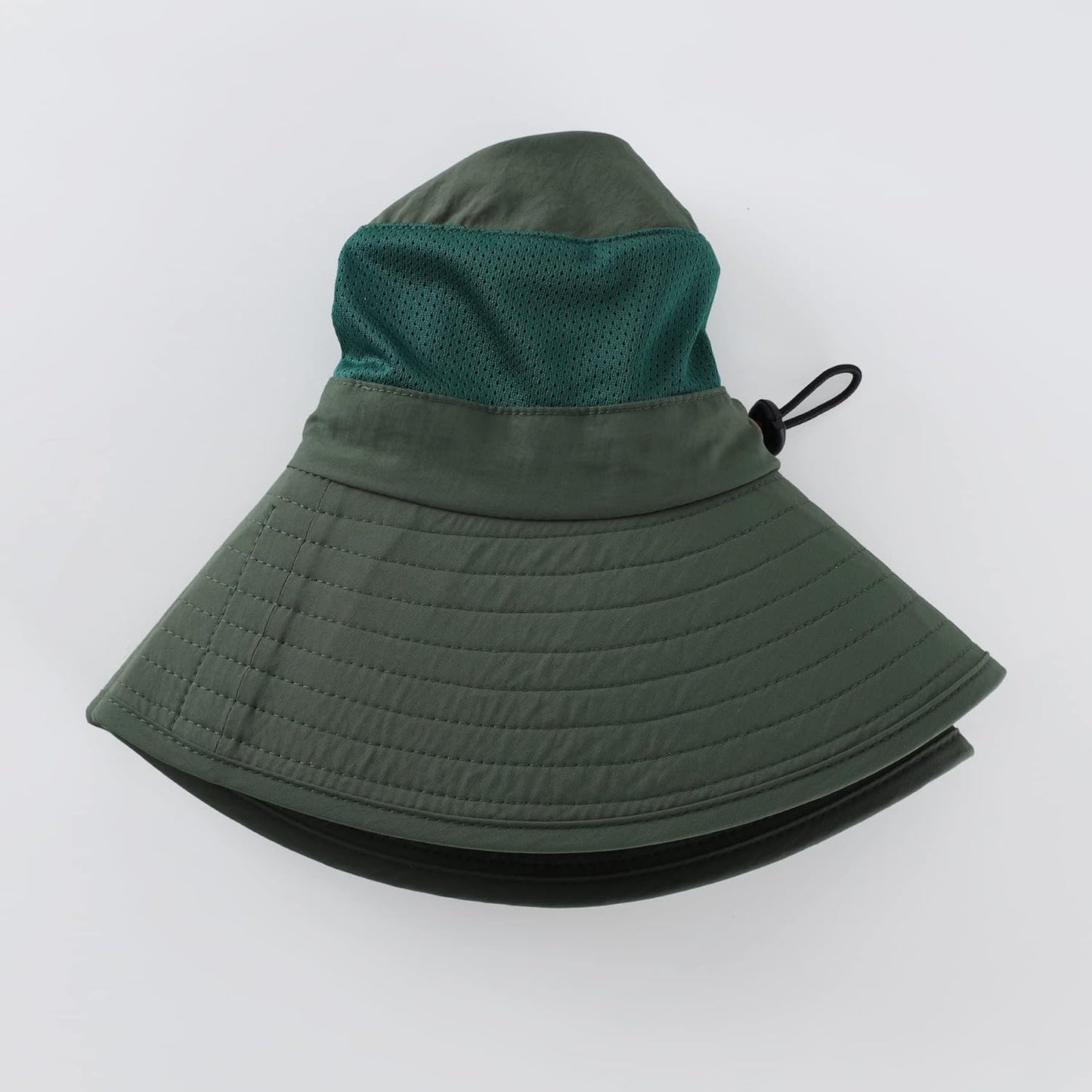 Outdoor UPF50+ Mesh Sun Hat - Wide Brim Fishing Hat with Neck Flap for Men & Women