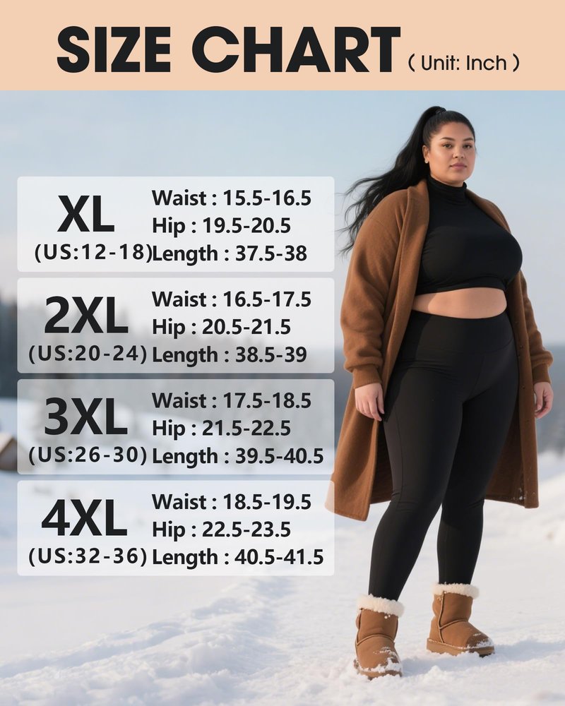 FULLSOFT Plus Size Fleece Lined Leggings Women-High Waist Warm Thick Leggings Winter Thermal Yoga Pants for Snow Cold(Brown,XX-Large)