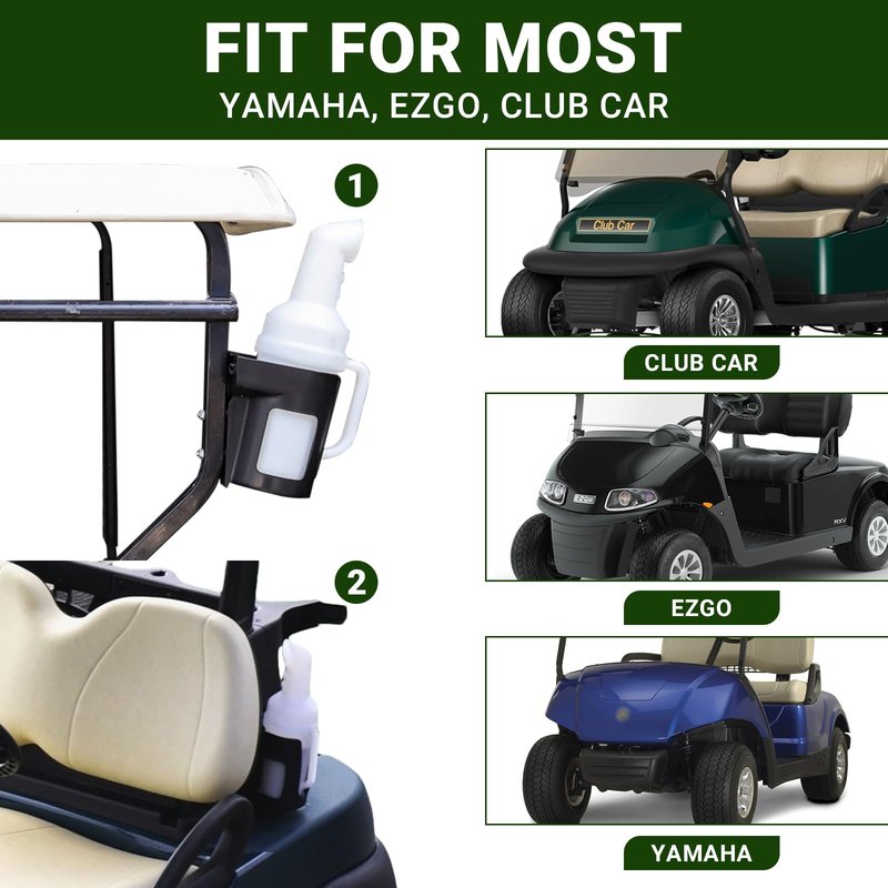 Panglong Universal Golf Cart Sand Bottle with Holder, Golf Sand Bottle Suitable for Yamaha Club Car EZGO, Divots Filler Sand & Seed Bottle with Rattle Proof Holder 2PC