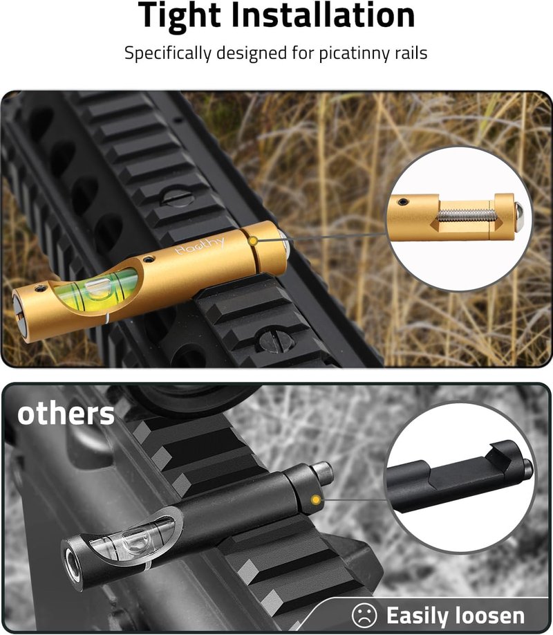 Hawthy Scope Leveling Kit Scope Bubble Level Picatinny Scope Level Magnetic Level Tool Bubble Leveling System Gold