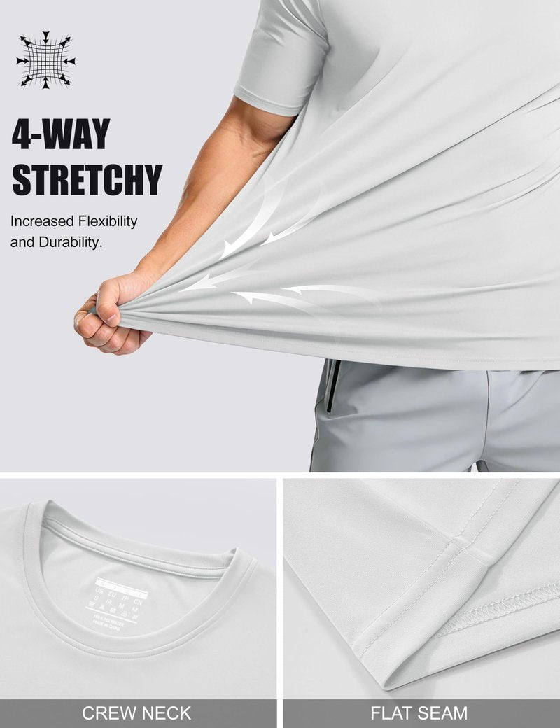 MAGCOMSEN Outdoor Shirts Men UPF 50+ Short Sleeve T-Shirt Moisture Wicking Summer Quick-Dry Rashguard Swim Shirt