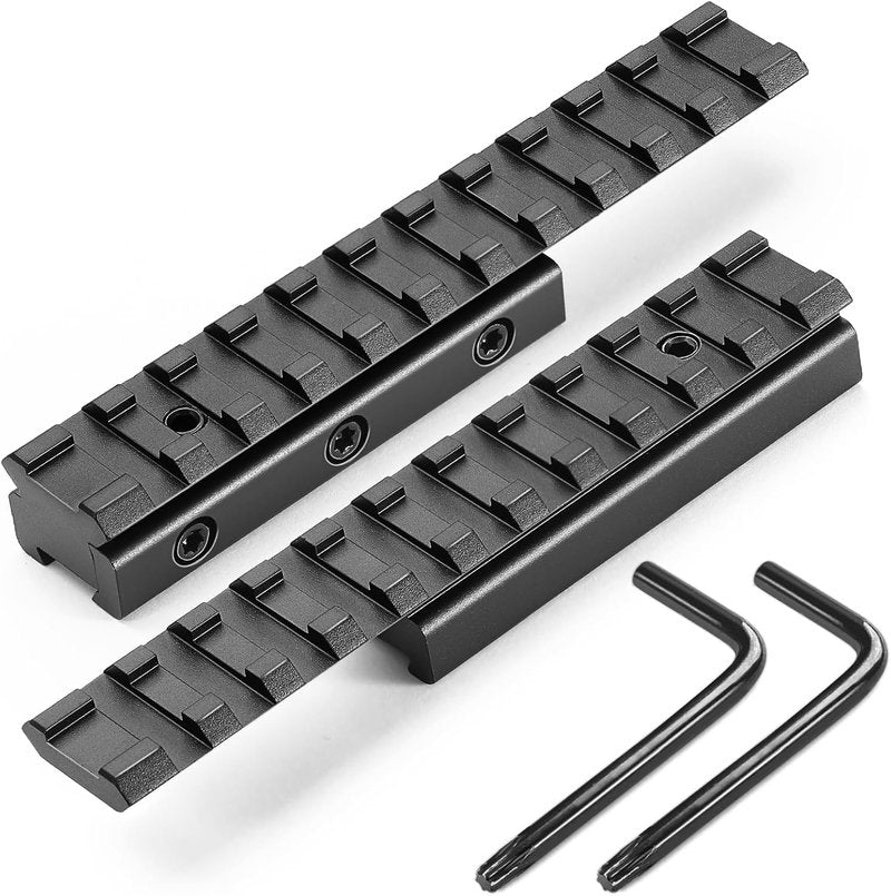 Bontok 11mm to 21mm Dovetail Picatinny Rail Scope Mount Converter - Low Profile with Built-In Locking Screws