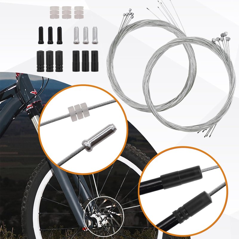 mankk 73PCS Universal Bike Brake Cable Kit and Housing Replacement Kit Stainless Steel Bike Cable Cutter Wire Cable Cutters with Cable End Caps and O-Rings for Mountain Road Bike Bicycle