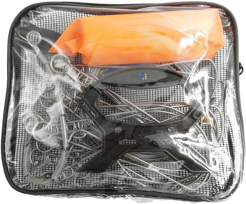 5 in 1 Stainless Steel Fishing Stringer - Durable Live Fish Lock with Float & Plastic Handle | 5 or 10 Snaps Options