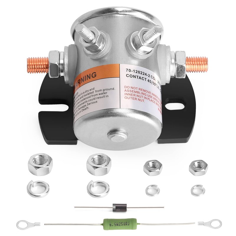 10L0L 36 Volt #70 Series Continuous Duty Solenoid Relay for EZGO TXT & Marathon 1980-2010 Electric Carts, Include Resistor & Diode, Replace OEM# 27855G01, 11761G1, 27855G02, 31680G1