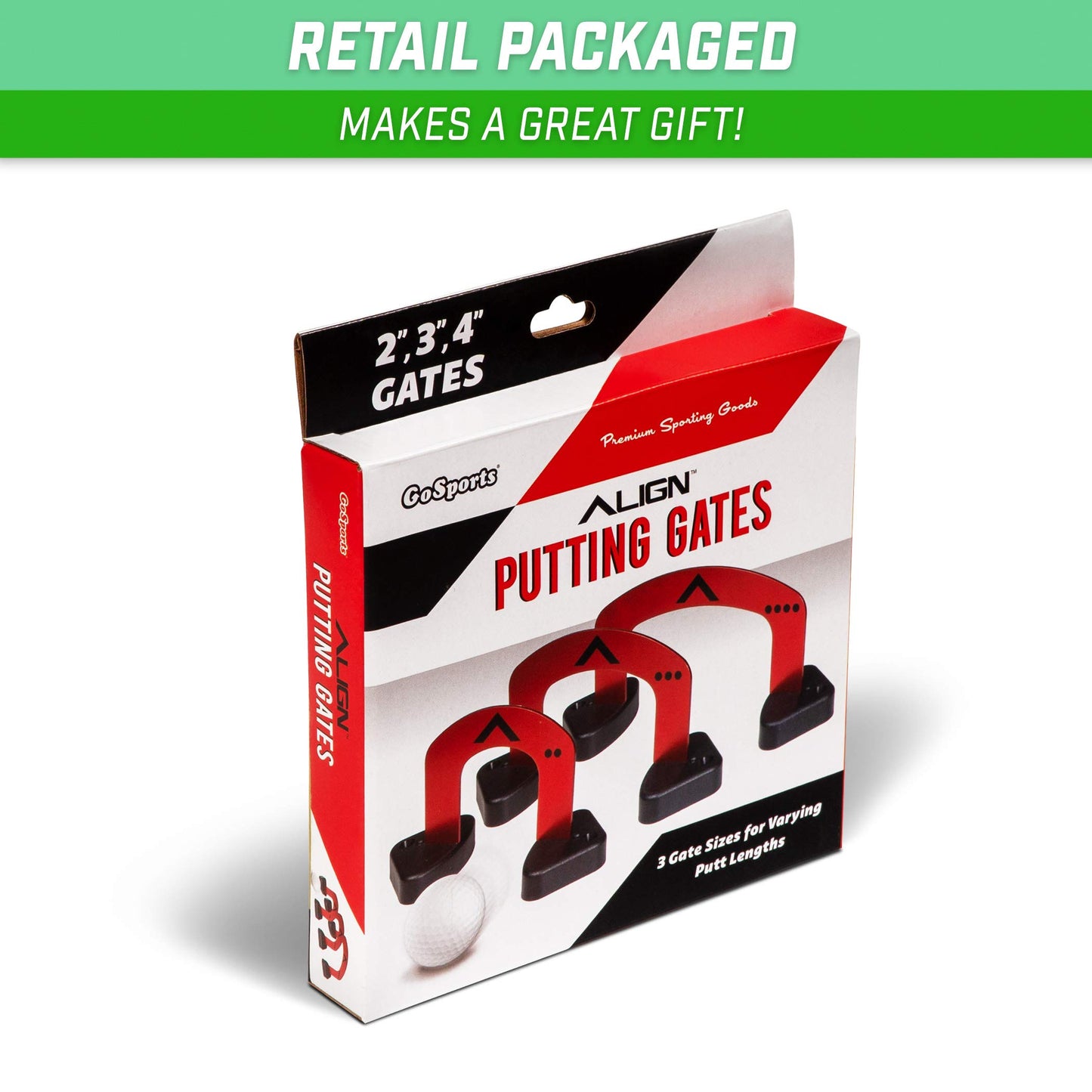 GoSports Align Putting Gates Practice Set: Includes 3 Premium Metal Gates (2 in / 3 in / 4 in) - Use on The Green or at Home!