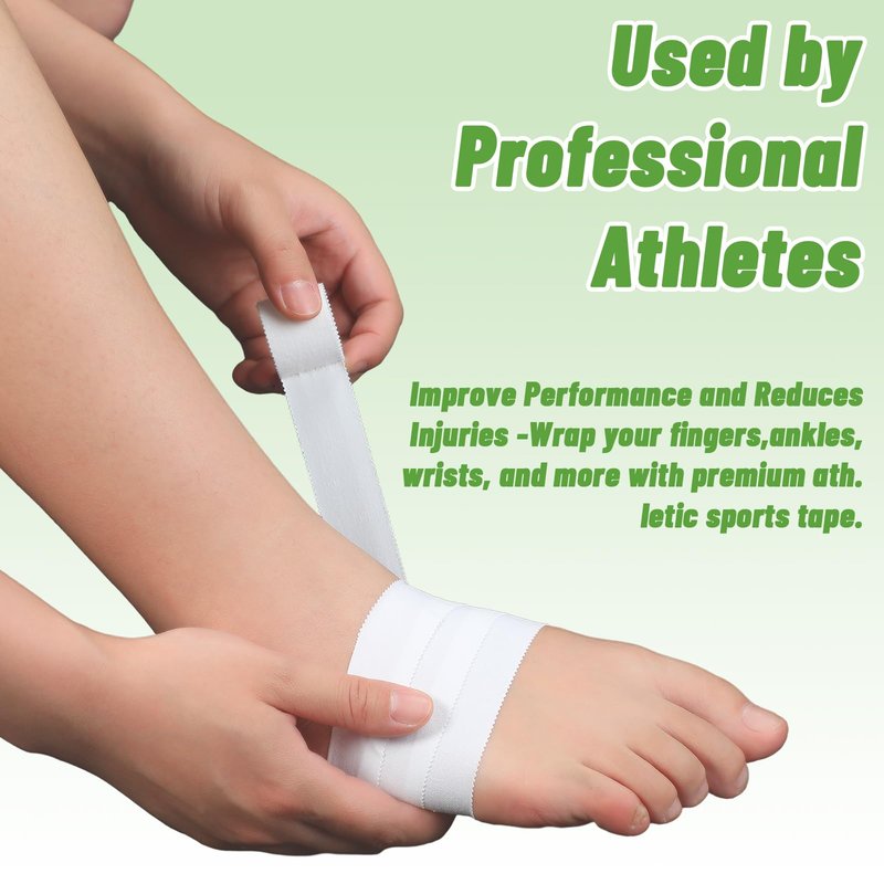Threlaco 24 Pack Athletic Porous Tape 1" Wide x 10 Yards Standard Porous Medical Adhesive White Athletic Sports Wrist Ankle Tape for Stabilizing Supporting Muscles Gymnastics Boxing Climbing