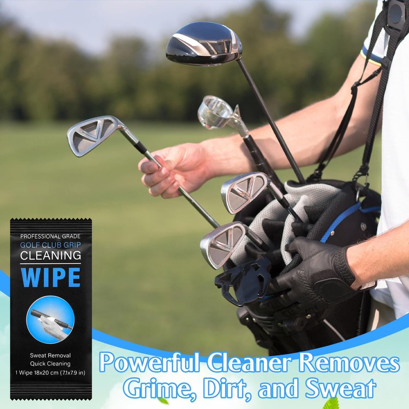 Hahafelt 50 Pack Golf Grip Wipes, Golf Club Cleaner Grip Accessories Removes Grime, Dirt, and Sweat, Restore Tackiness of Club Grips