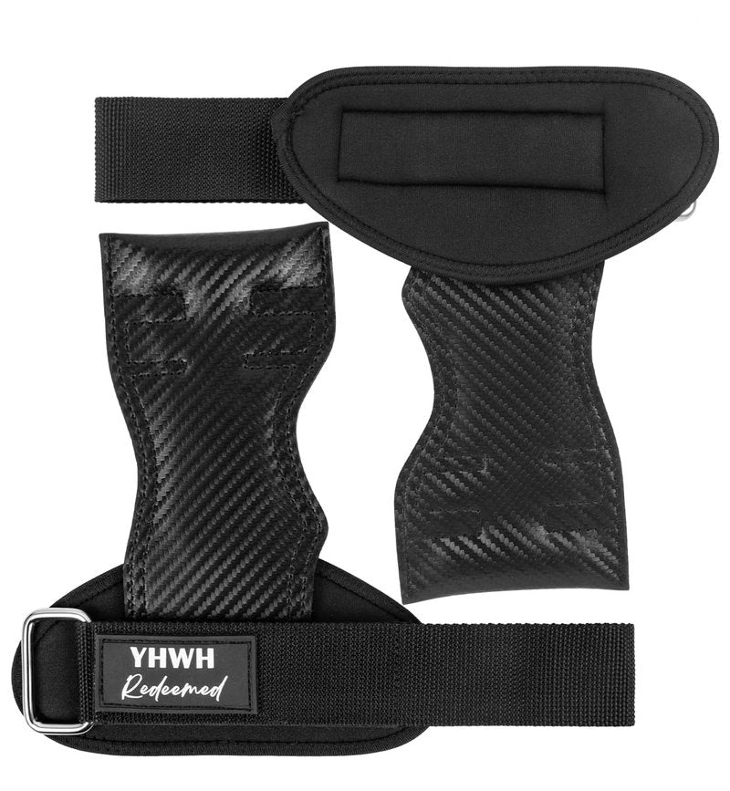 YHWH Redeemed Fingerless Workout Grips for Weightlifting, Pull-Ups & Cross Training – Hand Protection & Grip Support for Men & Women Faith-Based Gym Gear