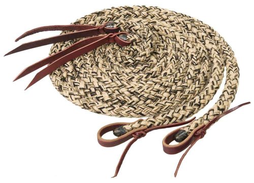 Weaver Leather Silvertip Hollow Braid Split Rein, 5/8-Inch x 8-Feet, Tan/Black/Brown