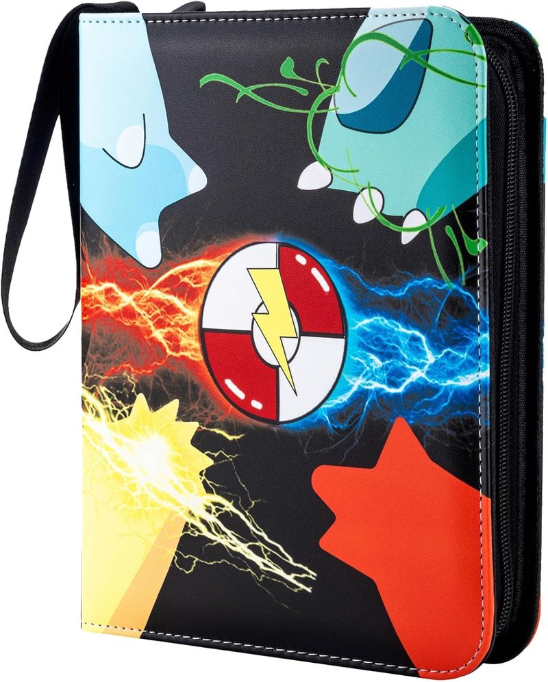 Trading Card Binder - 400 Pocket Card Book Holder with 50 Removable Sleeves | Waterproof PU Material, Portable Collectible Album