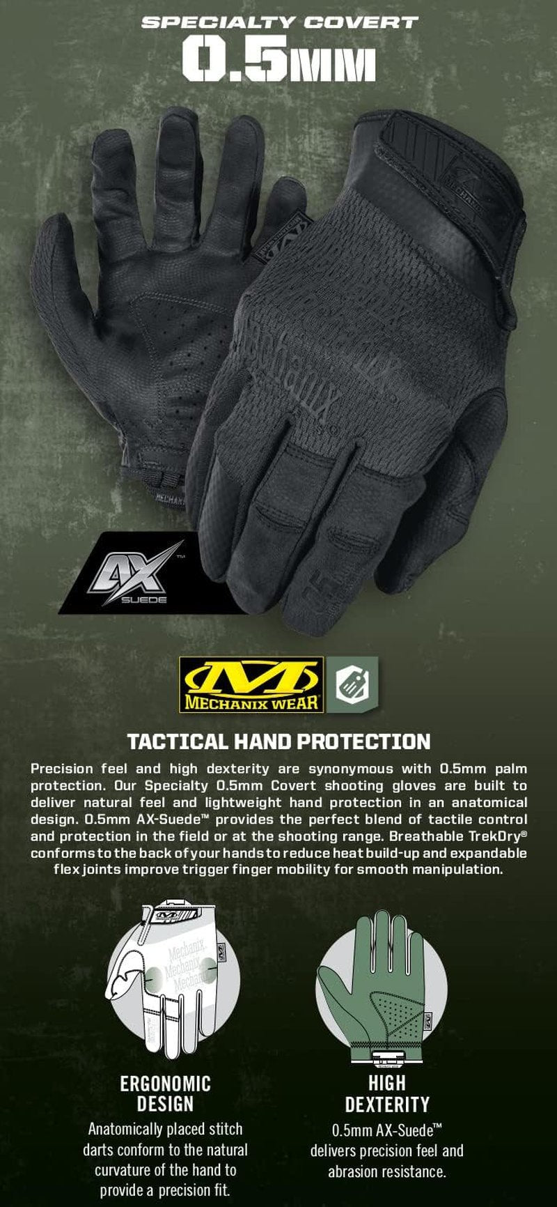 Women’s Tactical High-Dexterity Gloves - 0.5mm Mechanix Wear Design