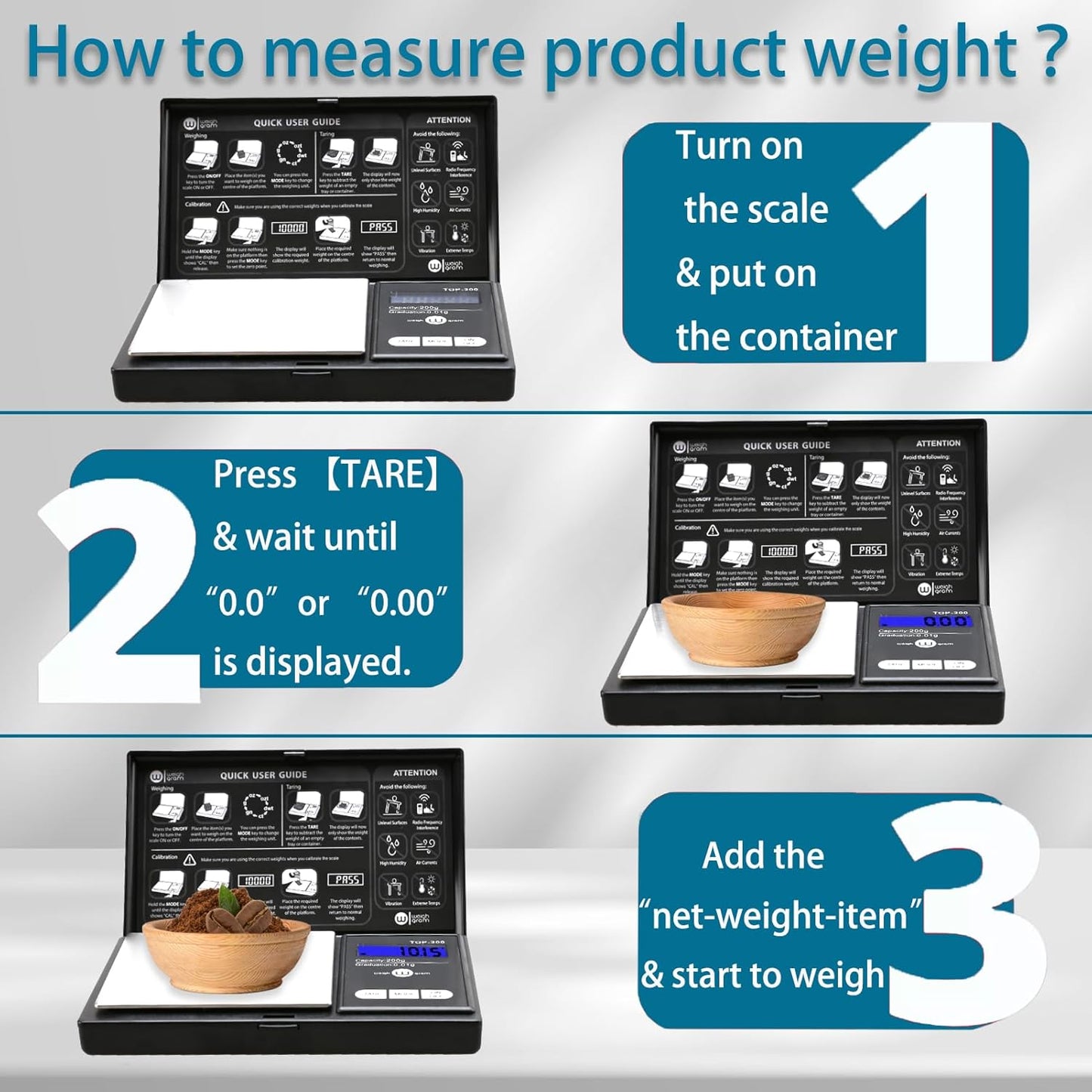 Digital Pocket Gram Scale - 200g Capacity, 0.01g Accuracy | Compact Mini Food & Jewelry Scale with Calibration Weight