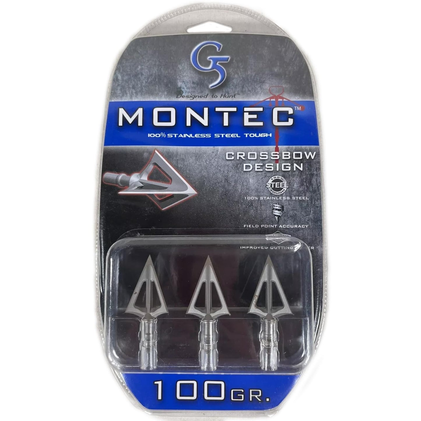 G5 Outdoors Montec Crossbow Broadheads (3-Pack), 100 Grain