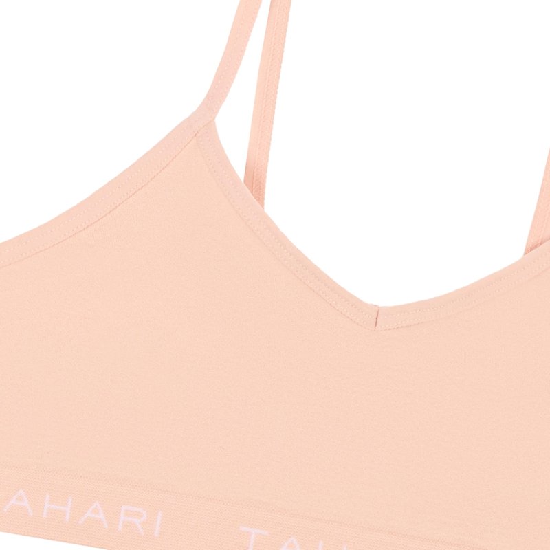 Tahari Girls Training Bra 4-Pack Bralette Set Taupe, Light Blue, White, Blush, Medium
