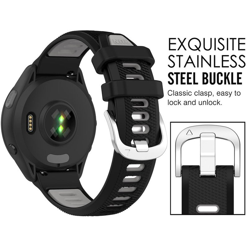 Band for Garmin Forerunner 265, 22mm Quick Release Silicone Replacement Band for Garmin Forerunner 255/ Venu 3/ Venu 2/ Vivoactive 4 (No Tracker)