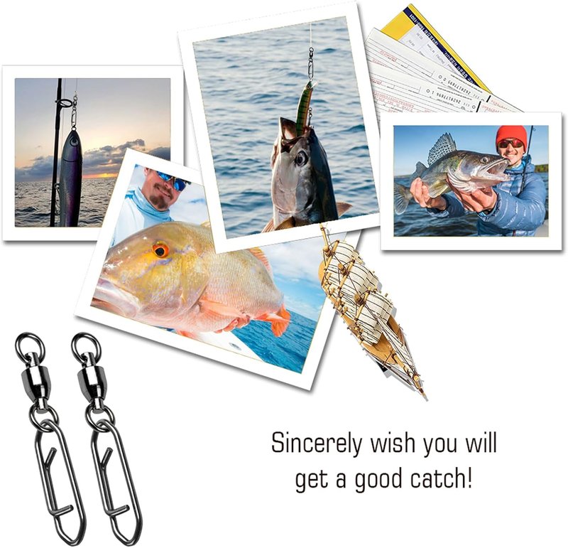 High Strength Snap Swivels - Stainless Steel Fishing Clips | Black Nickel Finish