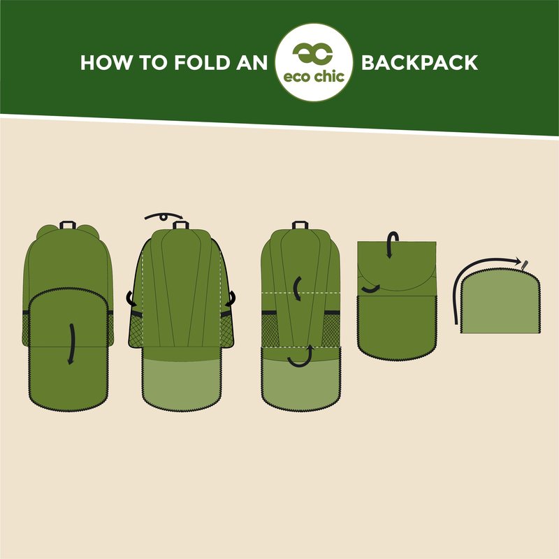 ECO CHIC Hiking Lightweight Packable Backpack - Foldable Daypack for Travel & Hiking & Outdoor Adventures - Waterproof Backpack from Recycled Materials (Ditsy Black)