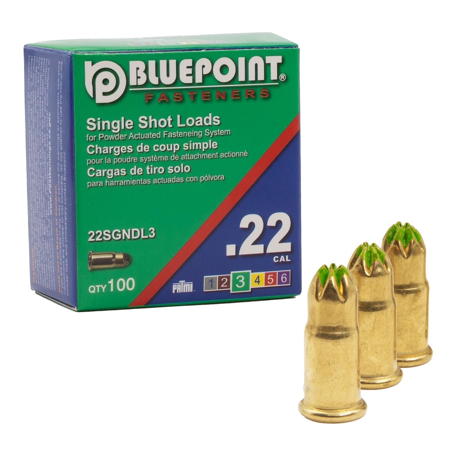 0.22 Caliber Green Single Shot Powder Loads, Power Fasteners Power Loads (100-Count)