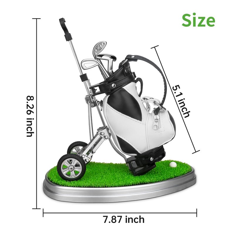 10L0L Golf Pen Holder 3 Club Pens Golf Cart, Mini Office Desk Decor, Funny Gifts for Men, Dad, Boss - Stocking Stuffers for Golfers on Birthday, Christmas, Fathers Day