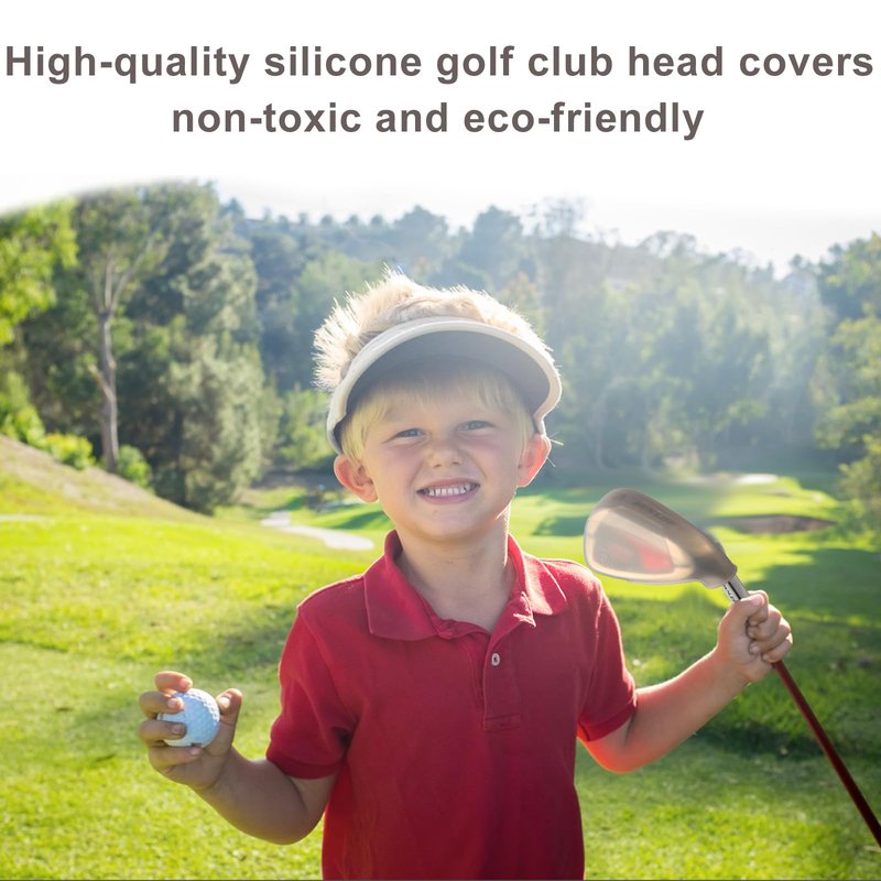 SILWARE Silicone Golf Club Head Protective Cover 10pcs (Black)