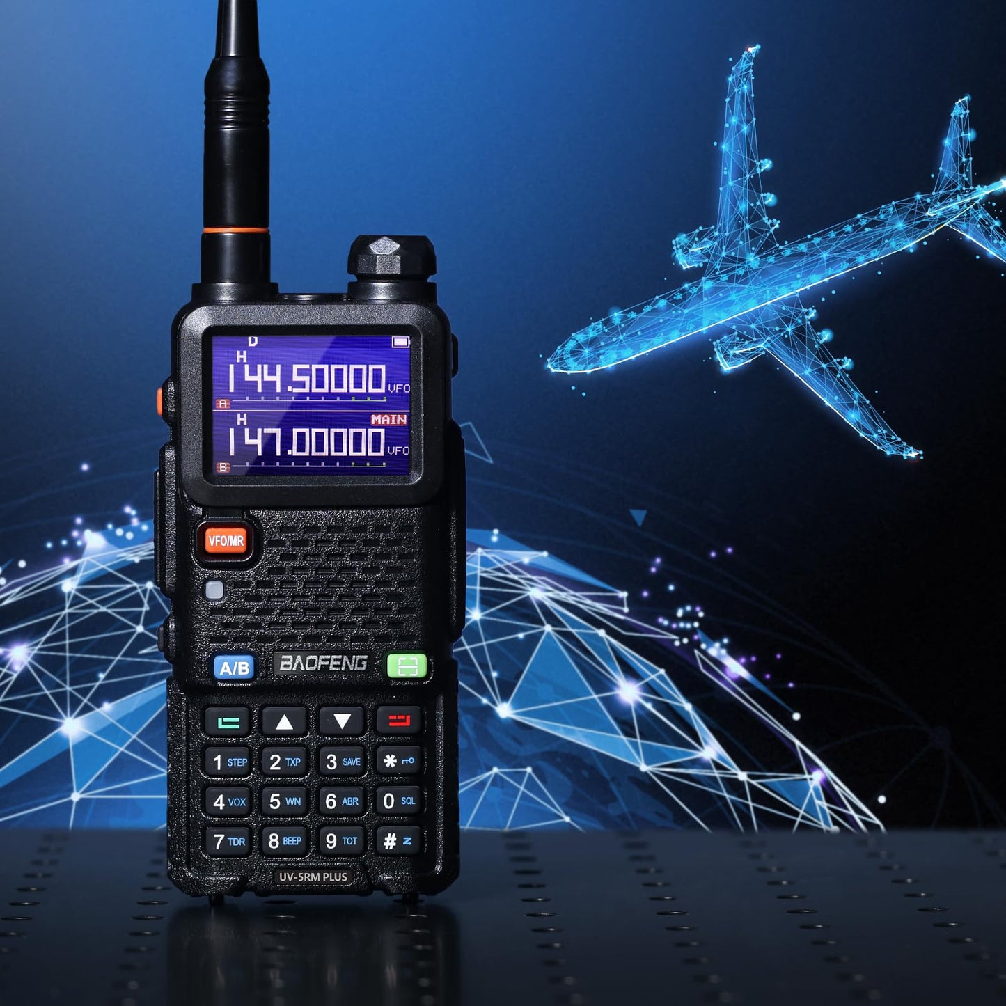 BAOFENG UV-5RM Plus 10W Ham Radio, Dual Band Two Way Radio, UHF VHF NOAA FM AM(Airband) 1.25M Receiver, Long Range Rechargeable Handheld Walkie Talkies, 2500mAh Battery USB-C Port, Chirp Compatible