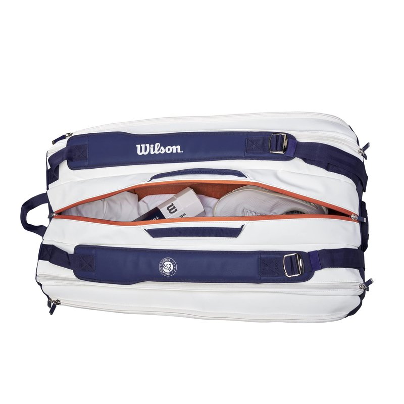 Wilson Roland Garros Super Tour Tennis Racket Bag - Navy/White, Holds up to 15 Rackets