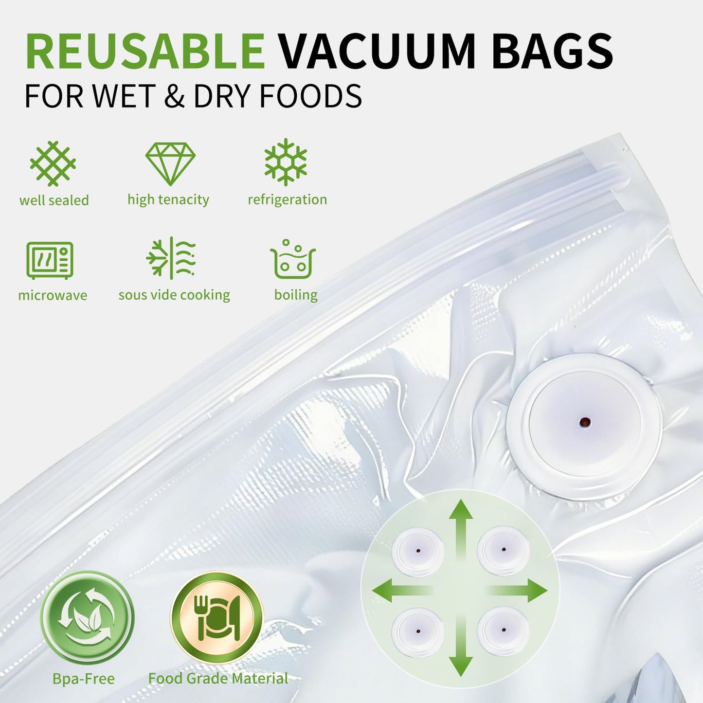 Xinyonxin Handheld Vacuum Sealer Machine with 30 Reusable Bags, Cordless Electric Food Preservation Pump for Meat and Sous Vide, USB Rechargeable Mini Sealing System for Kitchen