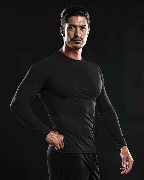DRSKIN 4 Pack Men's Compression Shirts Top Long Sleeve Sports Baselayer Workout Running Athletic Gym (Round (SBB01+SG-BL05+SDNA08+SW-W03), M)