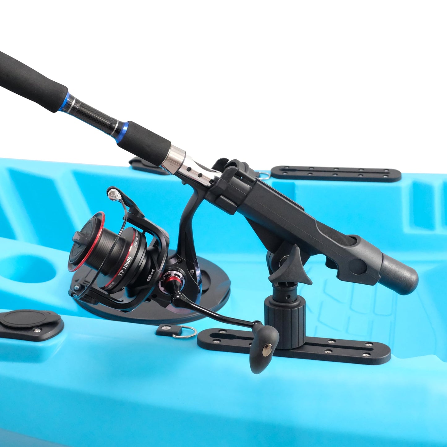 HiUmi 2 Pack Fishing Rod Holder with Track Mount Universal T-Shaped Screw Mounted on Rail for Kayak, Canoe, Fishing Boat (2Pack Rod Holders), Normal