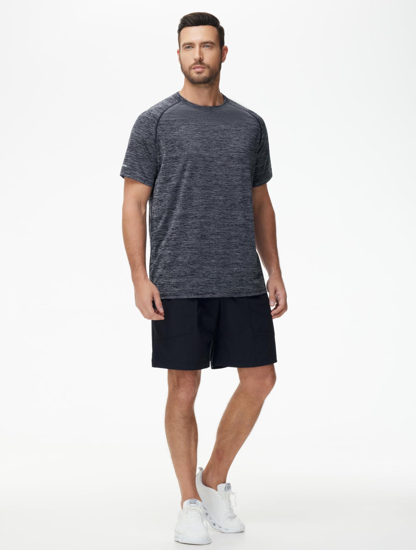 Men's Cooling Ice Silk Running Shirts Quick Dry Short Sleeve Athletic Gym T-Shirts UPF 50+ Outdoor Workout Tshirts
