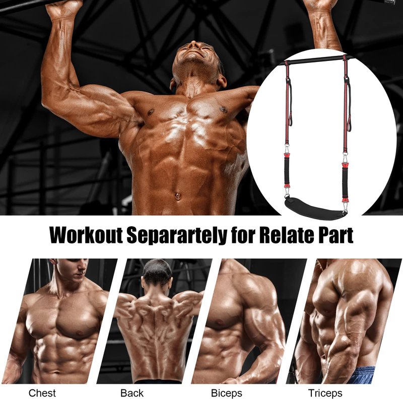 Pull Up Assistance Band with Fabric Feet/Knee Rest, Pull up Assist Bands Pull-up Exercise Band for Chin-up Workout, Body Stretching (Two feet 400lbs)