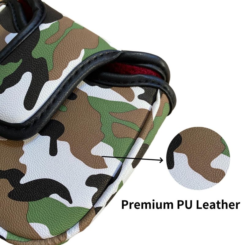 CAMO Style Golf Square Mallet Putter Head Cover Synthetic Leather Golf Putter Cover Magnetic for Mallet Style Putters Golf Accessories for Men Golfers