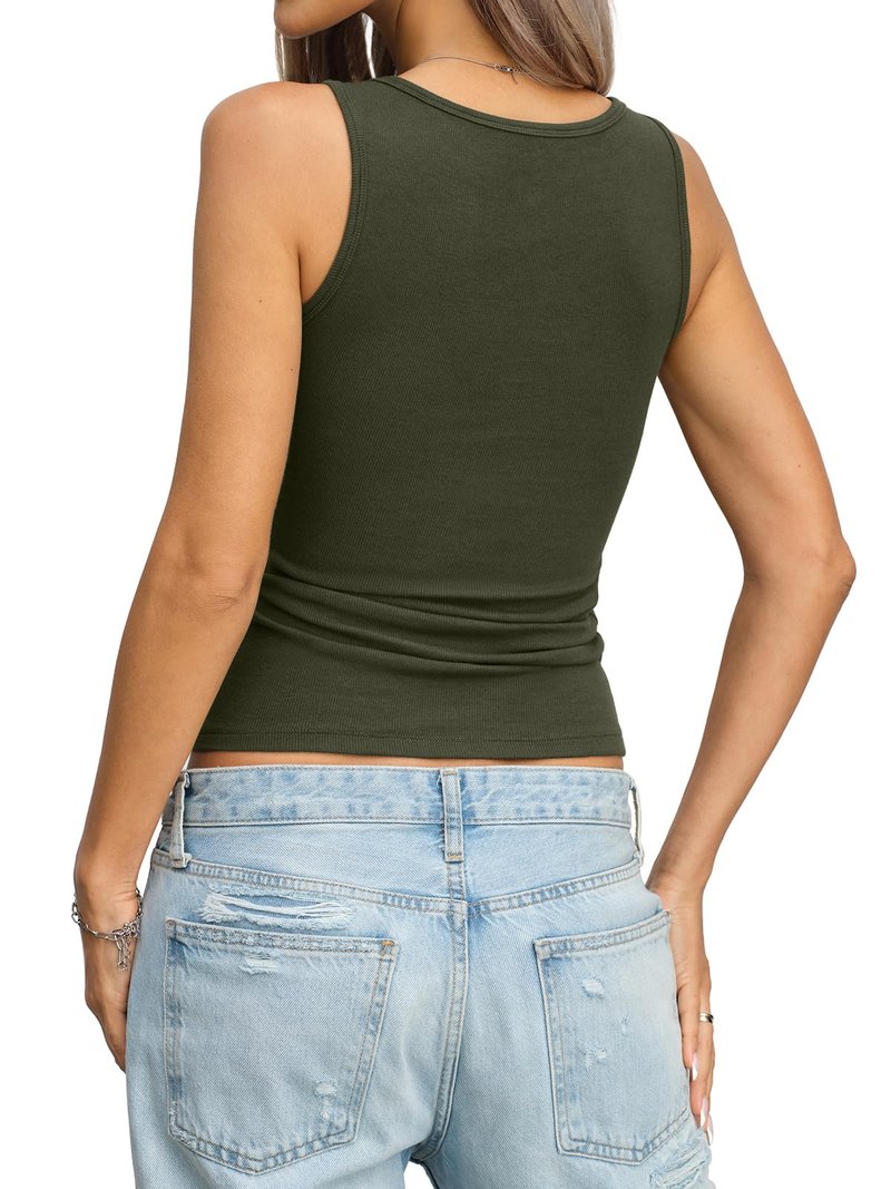 EasyGala Women Cotton Ribbed Tank High Neck Sleeveless Shirts Basic Summer Going Out Top Cute Slim Fitted Clothes 2026