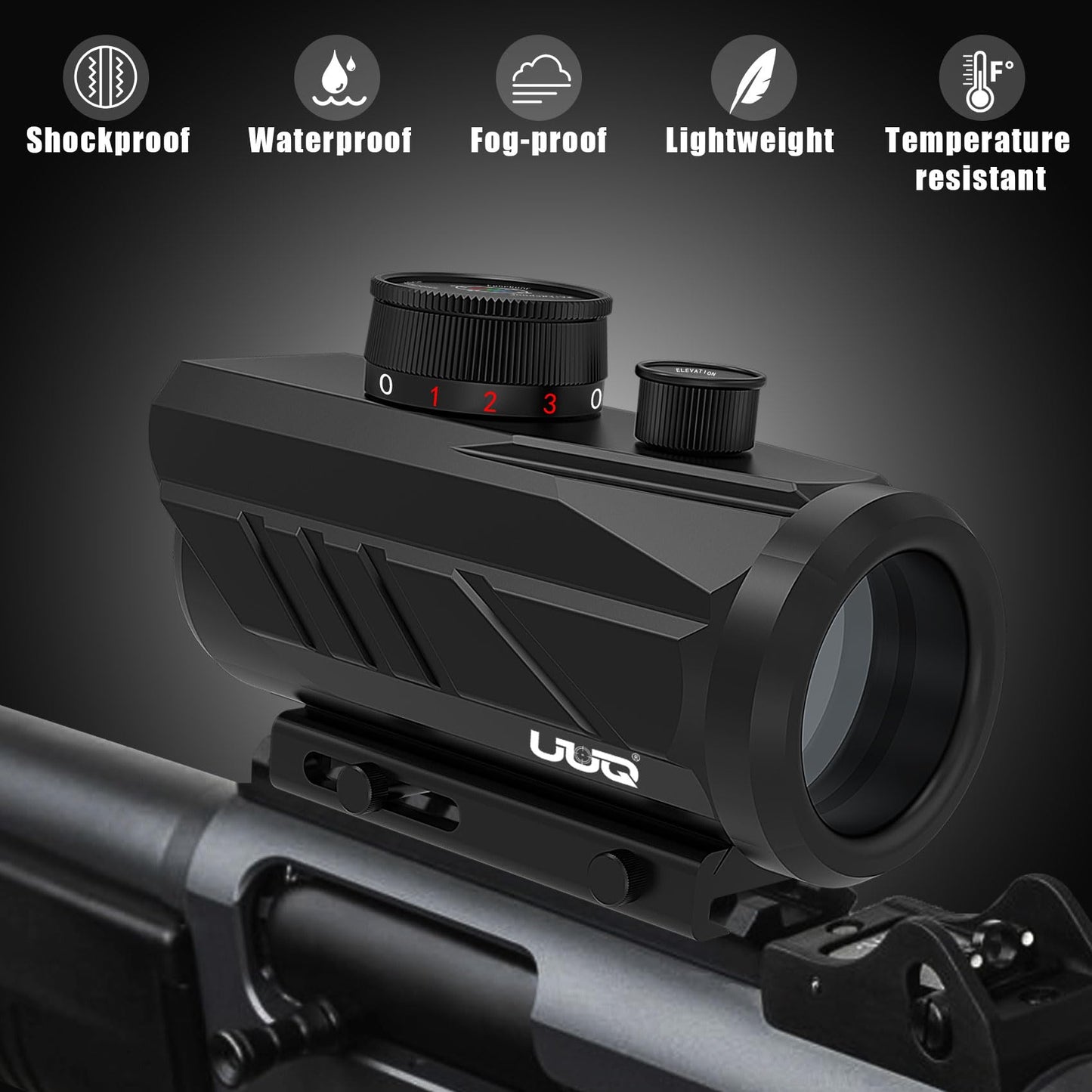 UUQ Tactical 1x30mm Reflex Green/Red/Blue 3 MOA Dot Sight with Dichroic Multi-Layer Coating, High Light Transmission Optic Lens, Dual Wide Rifle Scope,Fits 11/20mm Rail Mount