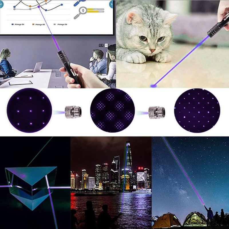 Laser Pointer, Purple Laser Pointer Indicator Light, Long Range Lazer Pointer for Hiking, USB Charge flashlights