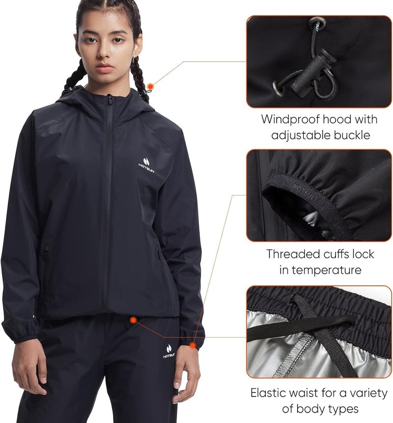 Sauna Suit for Women - Machine Washable Sweat Jacket & Pants | Anti-Rip Workout Gear