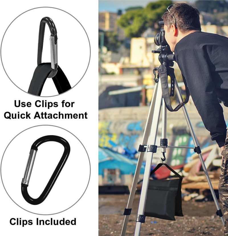 Photography Sand Weight Bags - Heavy Duty Saddlebags for Backdrop Stands & Tripods | 4-Pack