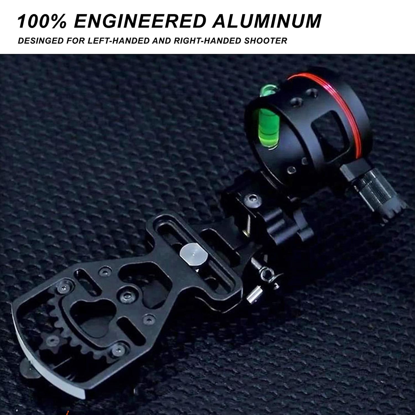 Perogen Archery Compound Bow Single Pin Sight, Lightweight Durable Machined Aluminum with 0.019" Fiber Optic Pin