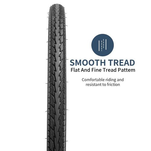 YUNSCM 2-PCS 24" Road Bike Tires 24 x 1.75/47-507 and 24" Bike Tubes Schrader Valve with 2 Rim Strips Compatible with 24x1.75 Bike Bicycle Tires and Tubes (Y-710)