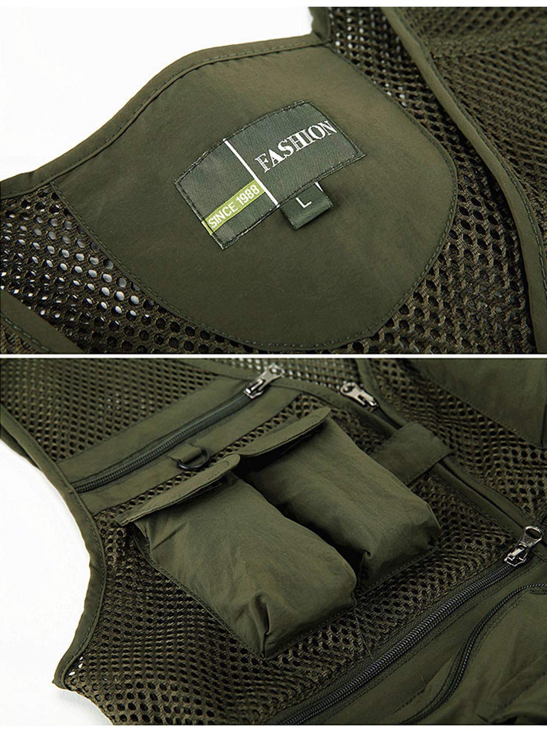 Lentta Men's Fishing Vest Summer Outdoor Lightweight Work Photo Vest 16 Pockets