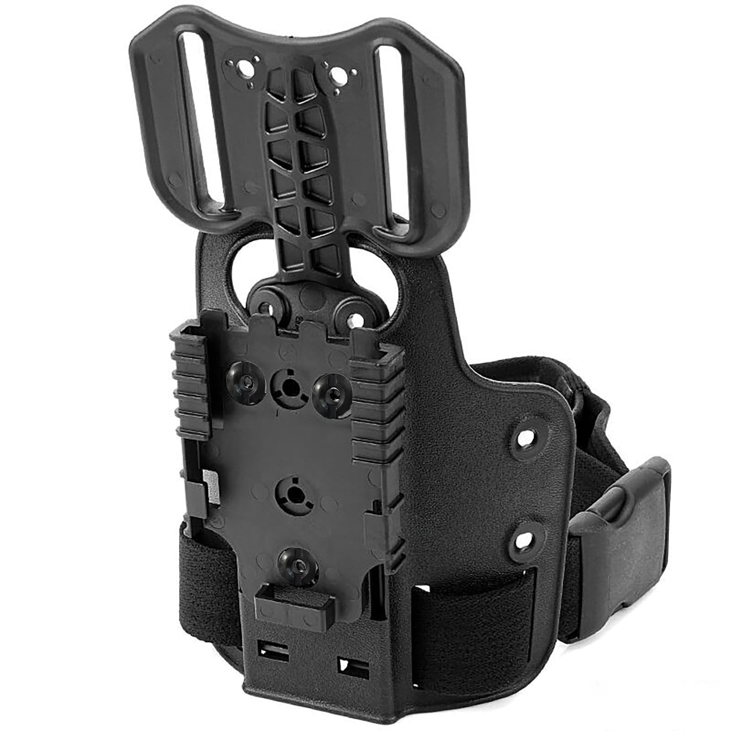 WGLILO Drop Flex Adapter and QLS 19 22 for Quick Lock System Kit with Single Strap Platform Leg Guard for Holsters, Black