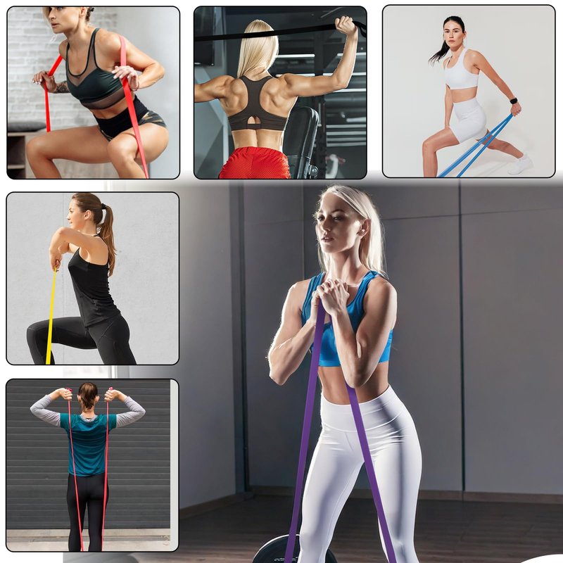 6 Pcs Resistance Bands for Working Out, Exercise Bands, Workout Band, Pull Up Assistance Band for Body Stretching Training Physical Therapy Muscle Training for Men & Women