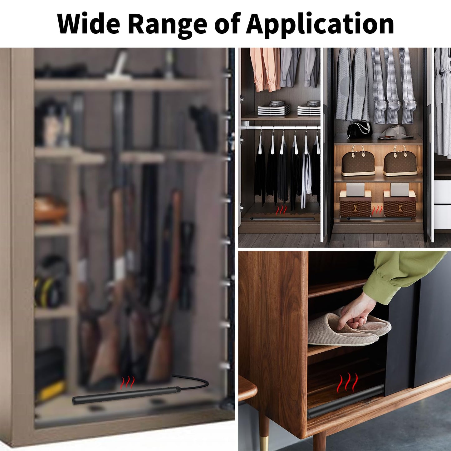 briidea Safe Dehumidifier Rod, Rod Reducing Humidity with Easy Installation and Plug Cord Easily Threading Through Safe's Hole, 12/16/24 inches Effective Coverage up to 100/150/300 Ft³, 110V