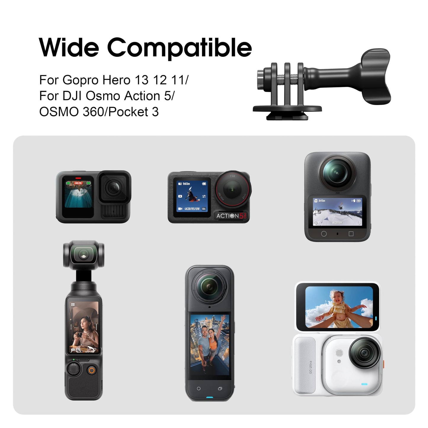 STARTRC VCR Selfie Stick Holster Backpack Strap Clip Mount for Insta 360 X5 X4 Air Go Ultra ACE Pro 2 Ajustable Quick Release for pro Hero 13 12 Max 2 for DJI osmo Nano Action 6 5 Accessories