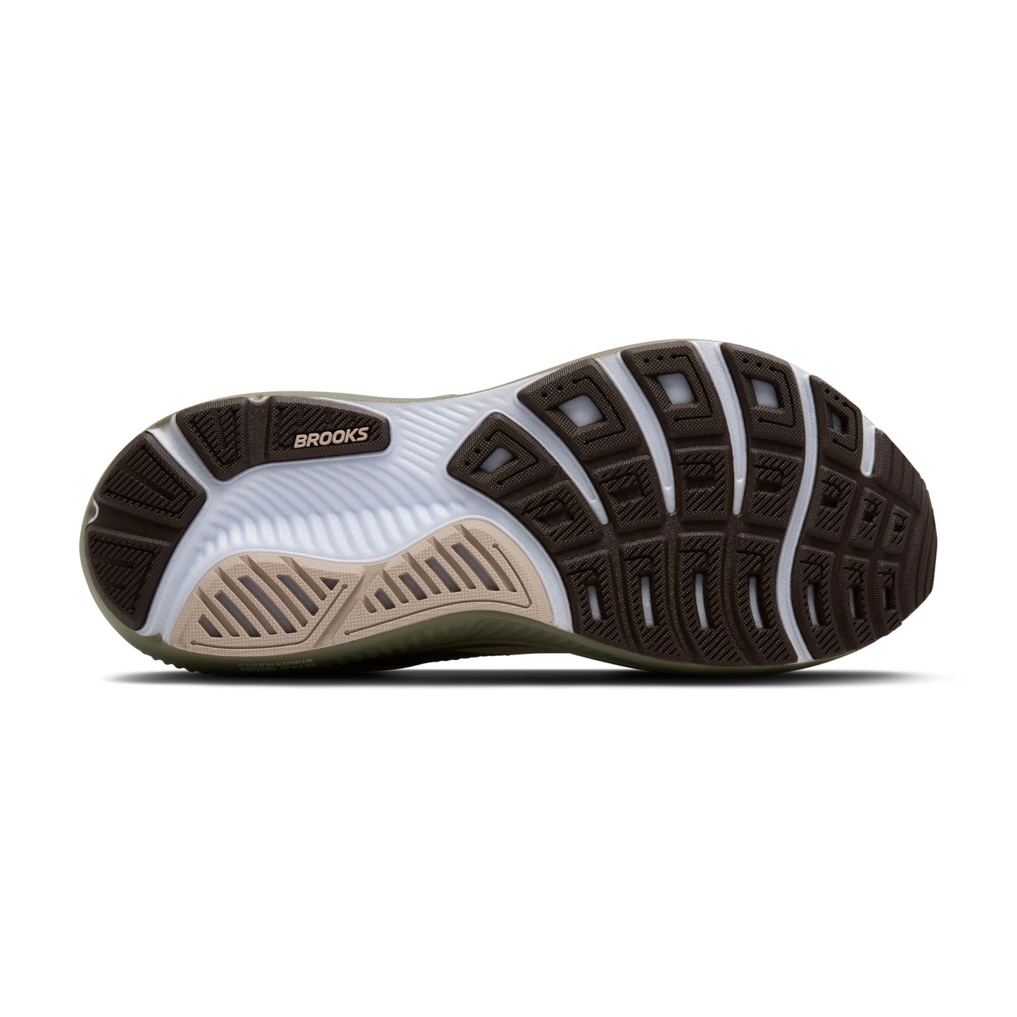 Brooks Men’s Ghost 17 Neutral Running Shoe - Chateau Gray/Brown/Olive - 13 Medium