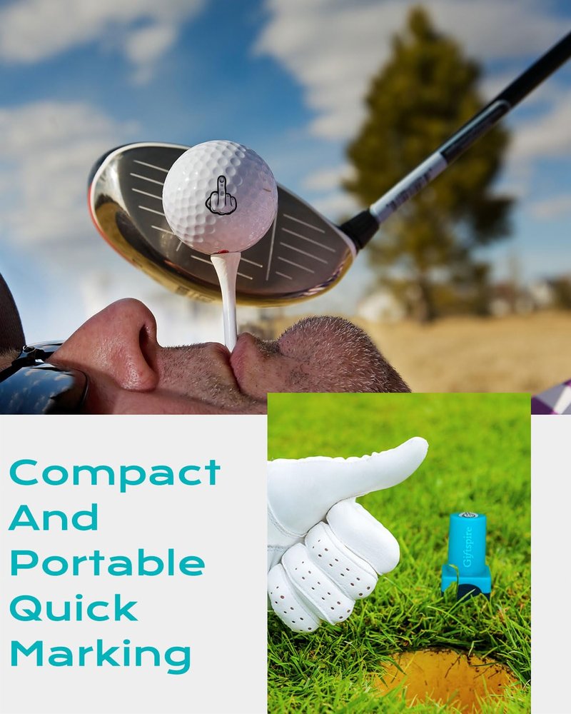 Giftspire Funny Golf Ball Stamp, Monogram Marker for Easy Identify & Reusable Personalized Golfball Stamper Marking Tool - Golf Accessories Christmas Stocking Stuffers Gift for Golfers Dad Women