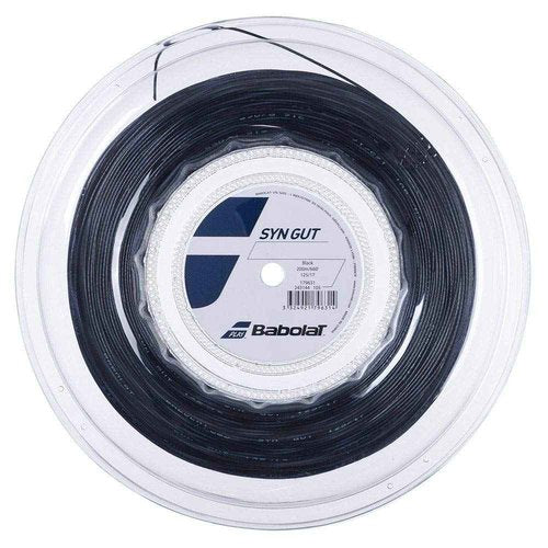 Babolat Synthetic Gut - SYN Gut - Tennis String - Black - 1.30mm/16G - 200m (660ft) Reel