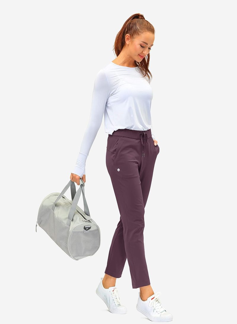 Women's 7/8 Stretch Ankle Sweatpants - Deep Pockets for Golf, Athletic, Lounge & Travel